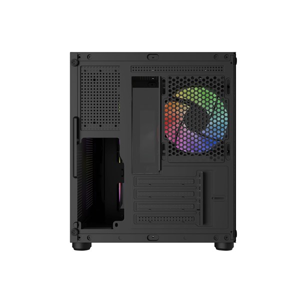 Gabinete Aquario BG-064 Pure Pro Preto Bluacase 3 Fans Rainbow Vidro USB 3.0 M-ATX ITX
