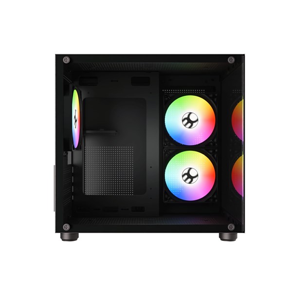 Gabinete Aquario BG-064 Pure Pro Preto Bluacase 3 Fans Rainbow Vidro USB 3.0 M-ATX ITX