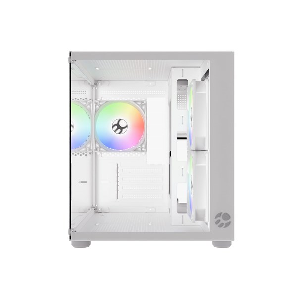 Gabinete Aquario BG-064 Pure Pro Branco Blucase 3 Fans Rainbow Vidro USB 3.0 M-ATX ITX