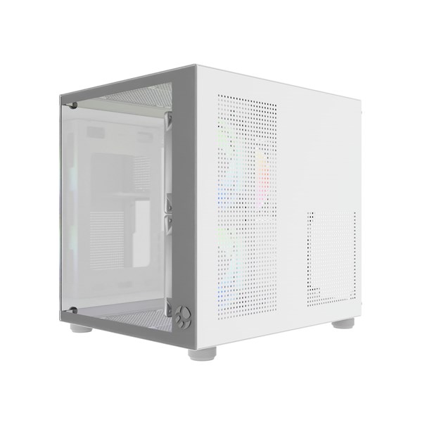 Gabinete Aquario BG-064 Pure Pro Branco Blucase 3 Fans Rainbow Vidro USB 3.0 M-ATX ITX