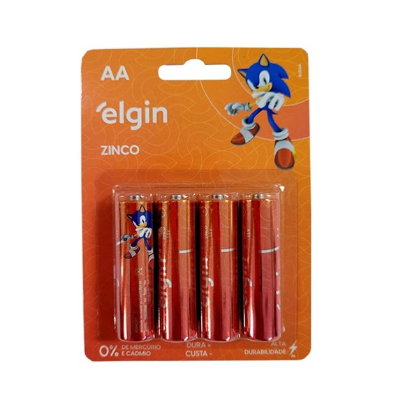 Pilha Elgin Zinco Energy Modelo AA 1,5V Blister C/4 Uni