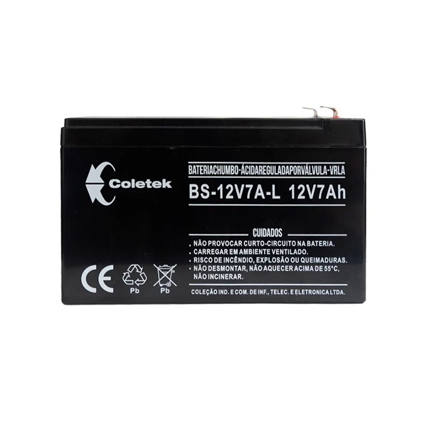 Bateria Selada Chumbo Coletek Energia BS-12V7A L1 P/Nobreak 12V X 7AH