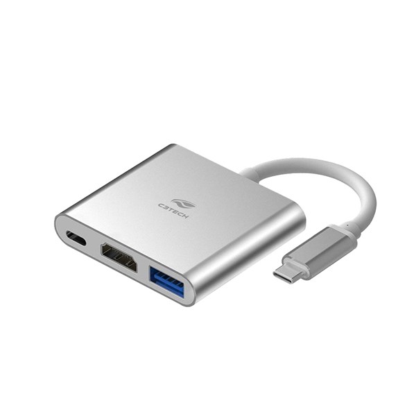 Hub C3Tech HU-D10SI 3 Portas USB 3.0 HDMI 4K 30Hz acUSB Tipo-C