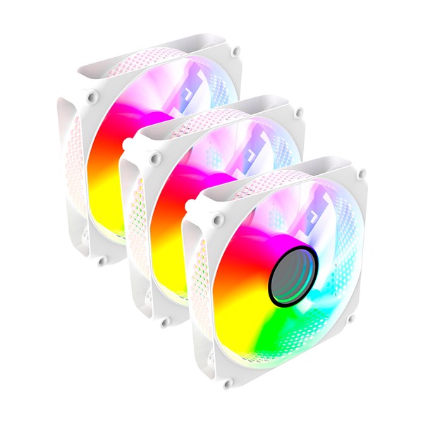 Kit 3 Fans Cooler Auster Snow Branco Clanm Molex