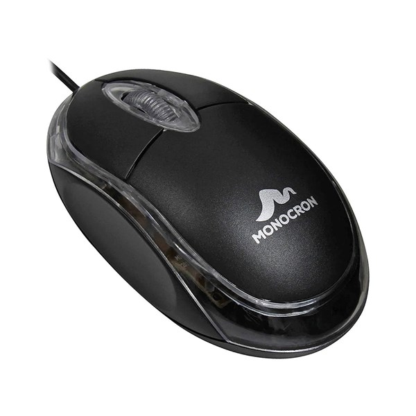 Mouse MN119 Preto 1000 DPI Com Fio Monocrom
