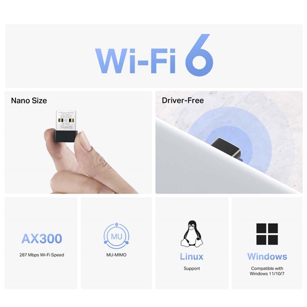 Adaptador Mercusys NANO USB Wi-fi 6 - MA14N-EU AX300