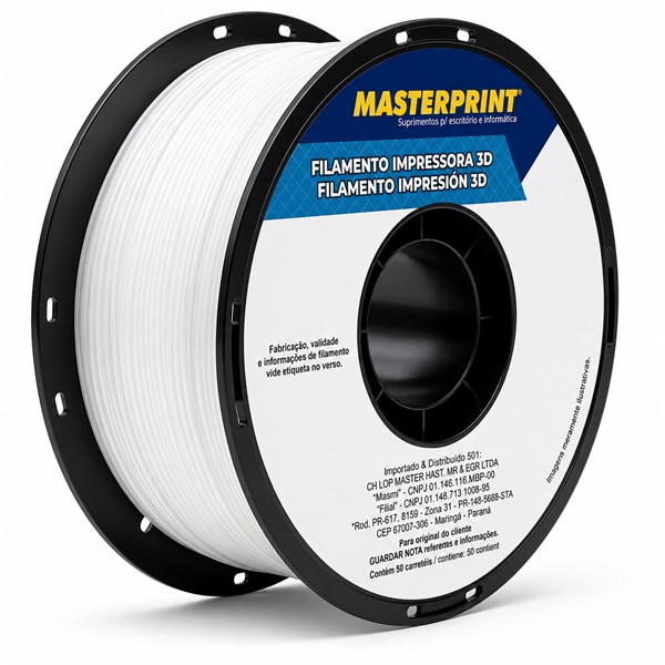 Filamento 3D PETG Branco 1KG 1.75MM Masterprint
