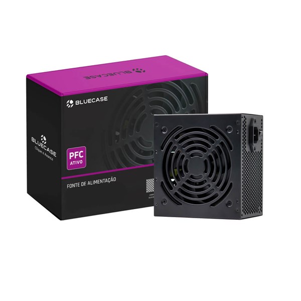 Fonte ATX PS/2 500W PFC Ativo BLU500-PFCPS2 Bluecase Bivolt Auto Preto