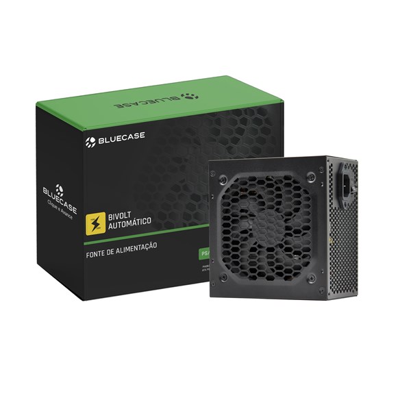 Fonte ATX 500W Bivolt Auto. BLU500-ATPS2 Bluecase Preto