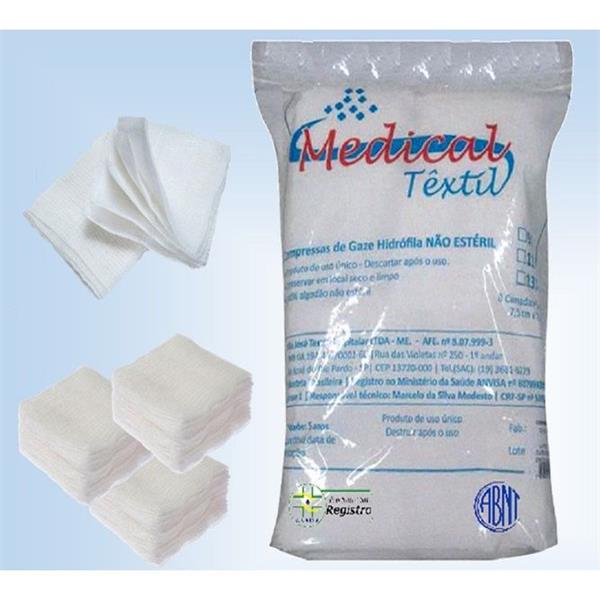 COMPRESSA DE GAZE HIDRÓFILA 7,5X7,5 13FIOS UN MEDICAL