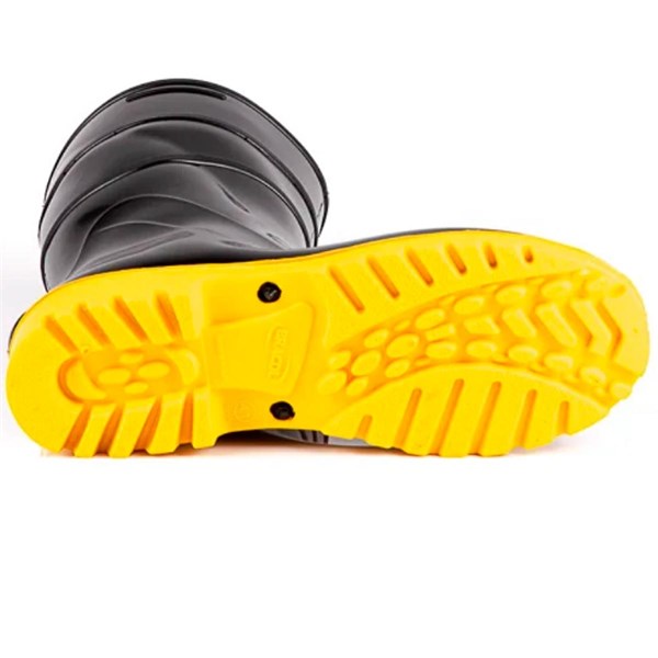 Bota De Pvc  Cano Médio Preto/Amarelo Sem Forro - Bracol  | CA- 38200