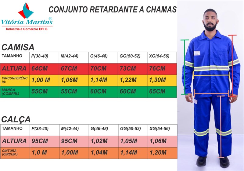 Calça Retardante A Chamas Conf. Nr10 Azul – Vitória Martins | CA-  31524
