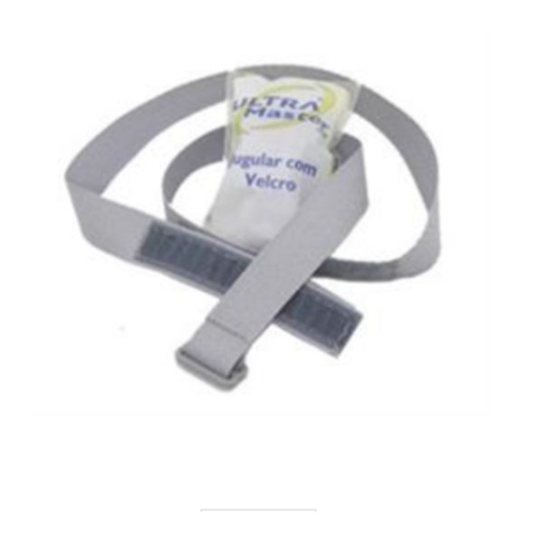Jugular de Tecido Regulagem C/ Velcro Cinza - Ultra Master