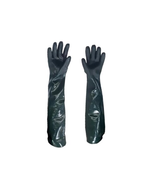 Luva De Pvc C/ Forro Palma Asp 35cm Verde Tam. 9,5 - Plastcor | CA-  34570