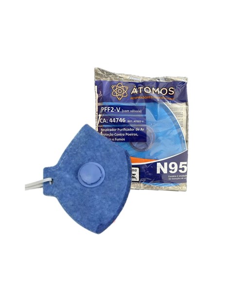 Respirador Pff2 Com Válvula Máscara Descartável - Átomos | CA- 44746