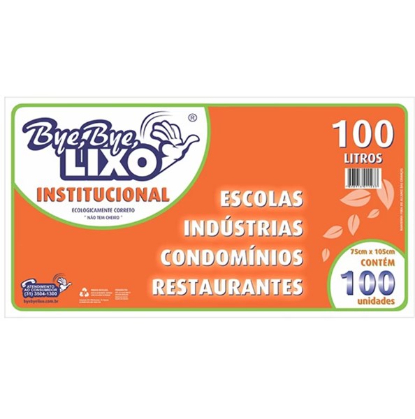 SACO DE LIXO 100L 100UN REFORCADO PRETO BYEBYE