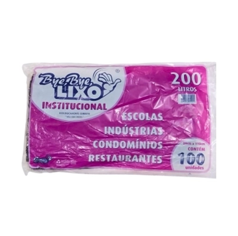 SACO DE LIXO 100X200L REFORÇADO PRETO BYEBYE