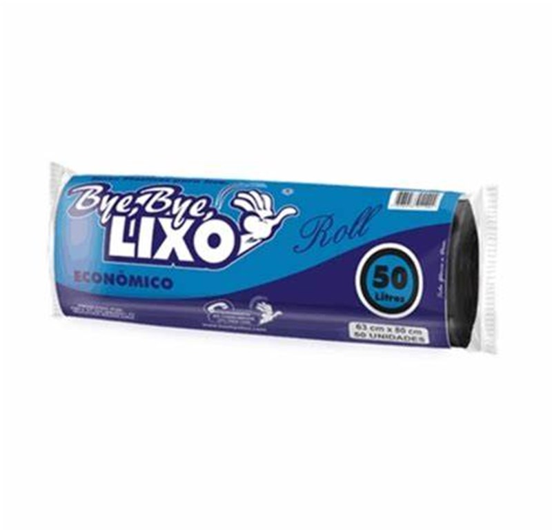 SACO DE LIXO 50L 30UN ECONOMICO PRETO BYE BYE