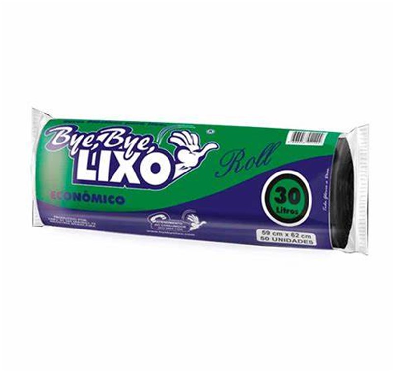 SACO DE LIXO 30L 30UN ECONOMICO PRETO BYE BYE