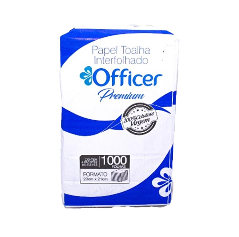 PAPEL TOALHA INTERFOLHEADO 100% CELULOSE 20X21CM 1000FLS