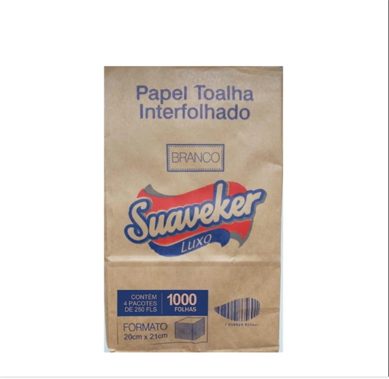 PAPEL TOALHA INTERFOLHEADO SUAVEKER LUXO 1000FLS