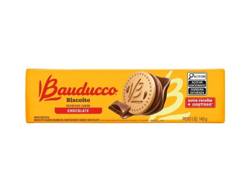 BISCOITO RECHEADO CHOCOLATE BAUDUCCO 140G