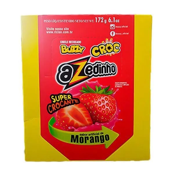 CHICLETE BUZZY CROC AZEDINHO MORANGO 40UN