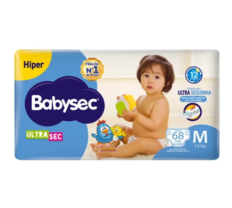 FRALDA BABYSEC HIPER M 68UN