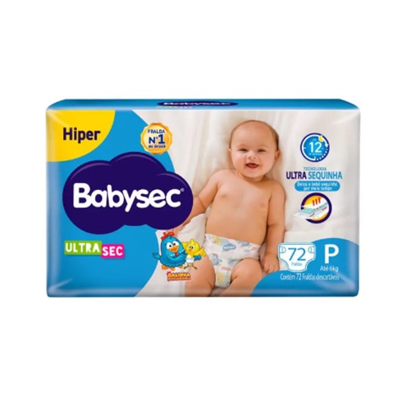 FRALDA BABYSEC HIPER P 72UN