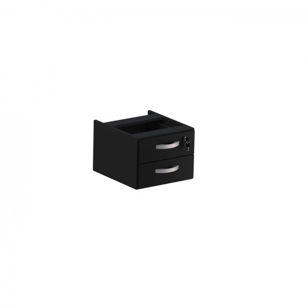 GAVETEIRO FIXO 02 GAVETAS 15MM PRETO