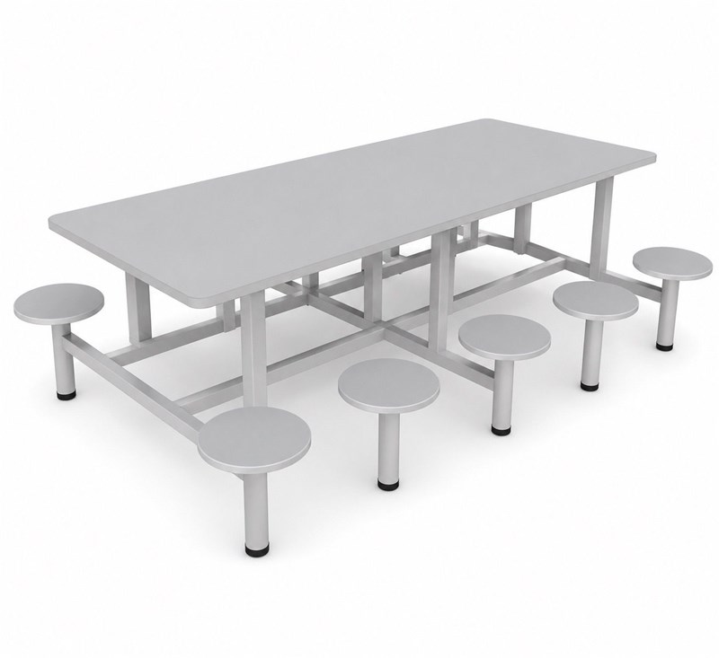 MESA REFEITORIO 8 LUGARES INDIVIDUAL 2,40X0,80 CINZA