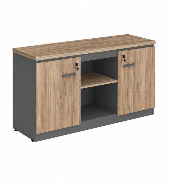 ARMARIO BAIXO CREDENZA 30MM MACADAMIA / GRAFITE
