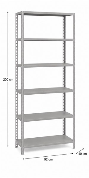 ESTANTE INDUSTRIAL L2 2,00X0,92X0,40 C6 BAND - CINZA CRISTAL