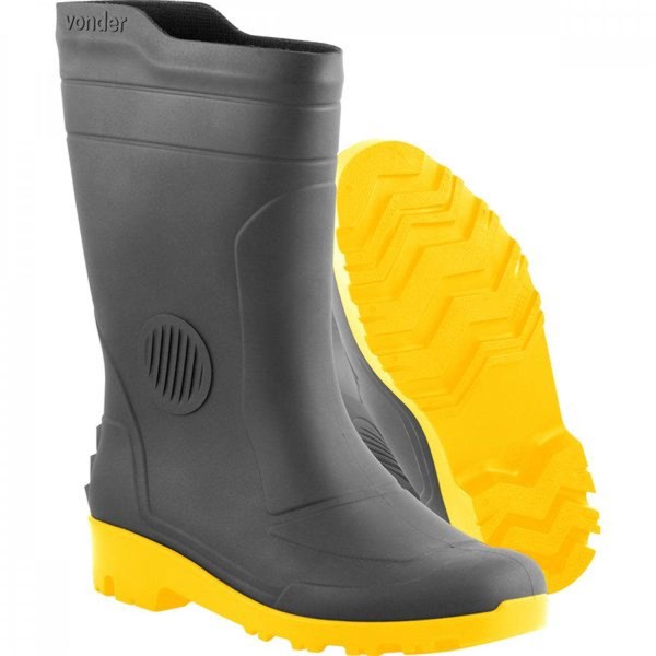 BOTA PVC PRETO AMARELO C MEDIO 40 VONDER