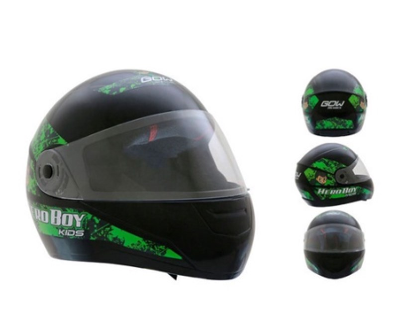 CAPACETE GOW INFANTIL HERO BOY 54 PRETO VERDE