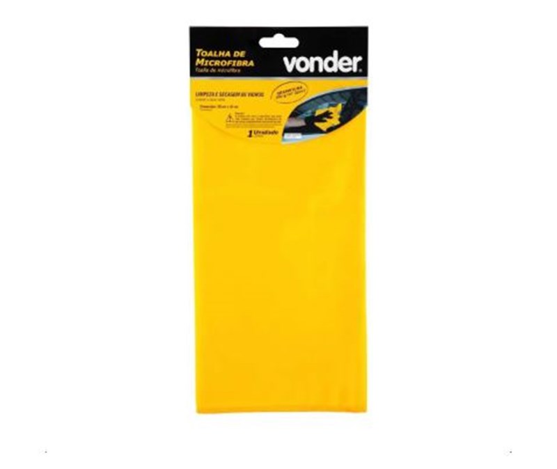TOALHA MICROFIBRA 30X40 CM LIMPEZA SECAGEM DE VIDROS VONDER