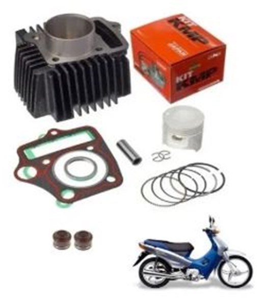 KIT CILINDRO PISTAO E ANEL BIZ 100 KMP