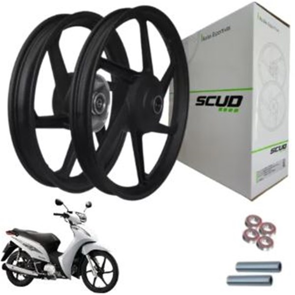 RODA BIZ 125 2006 KS ES BIZ 100 2012 2013 BIZ 110 PRETO TAMBOR PAR SCUD