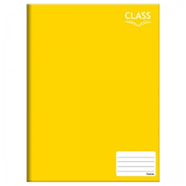 CADERNO BROCHURA 1/4 C.DURA 80FLS.AMARELO PCT/10 FORONI