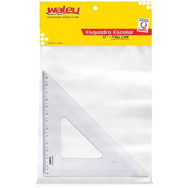 ESQUADRO ESCOLAR MAXCRIL 45GRAUS NEW LINE UNID.