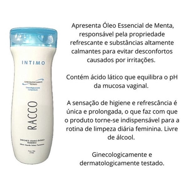 KIT RACCO COM 1 DESODORANTE INTIMO JATO SECO 100ML + 1 SABONETE LIQUIDO INTIMO 210ML