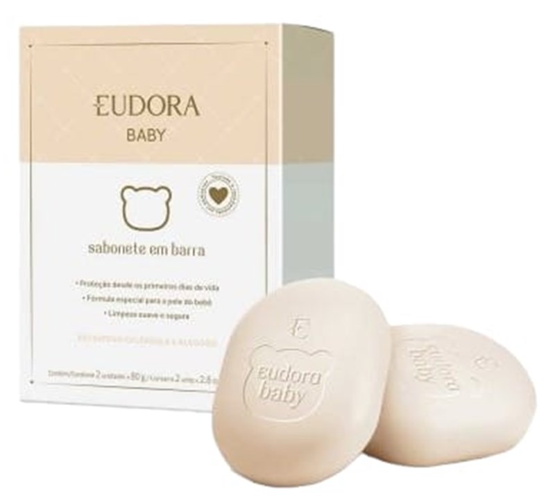 EUDORA BABY SABONETE EM BARRA COM 2 UNIDADES 80G