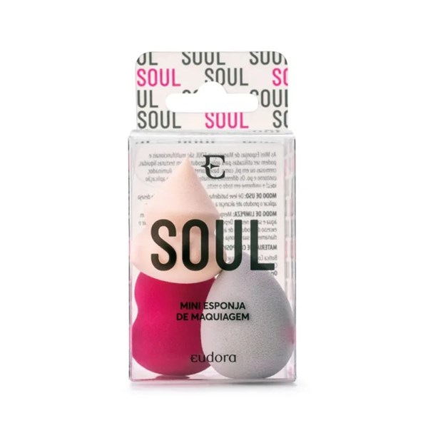 EUDORA SOUL KIT MINI ESPONJAS DE MAQUIAGEM C/3
