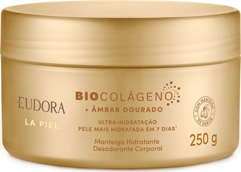 EUDORA LA PIEL BIOCOLAGENO AMBAR DOURADO MANTEIGA HIDRATANTE 250G