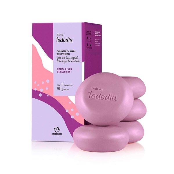 NATURA TODODIA SABONETE BARRA AMEIXA E FLOR DE BAUNILHA COM 5 90G