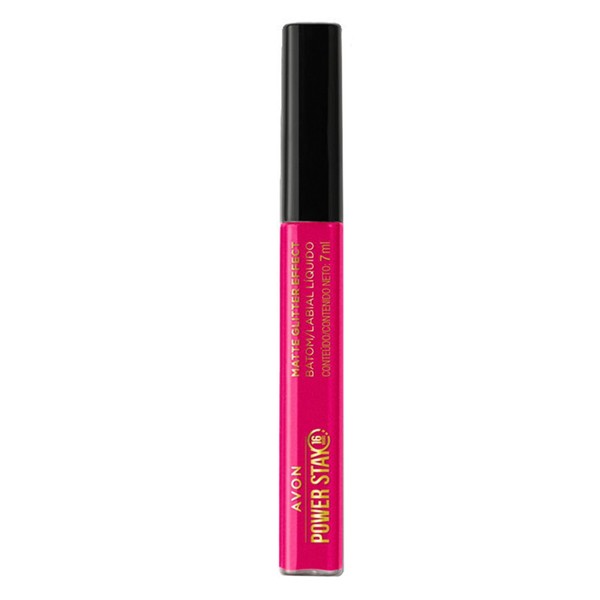 AVON POWER STAY BATOM LIQUIDO MATTE GLITTER EFFECT MAGENTA RELUZENTE 7ML