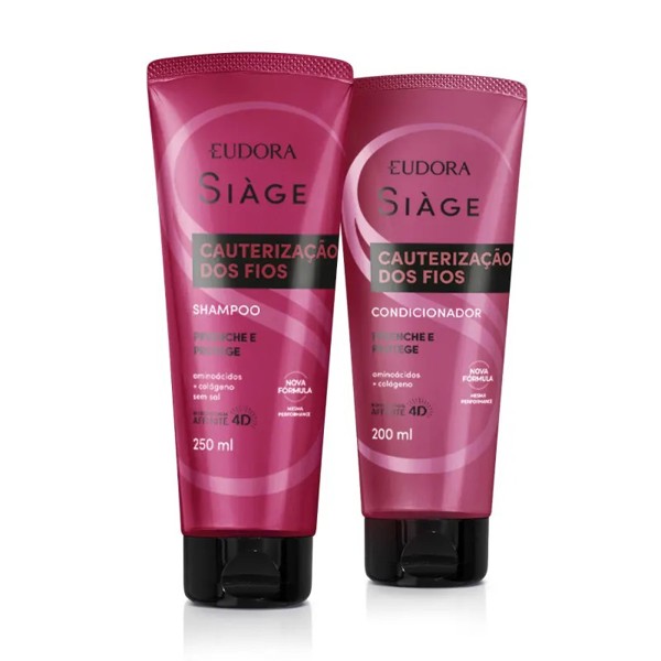 KIT EUDORA SIAGE CAUTERIZAÇAO DOS FIOS SHAMPOO 250ML + CONDICIONADOR 200ML