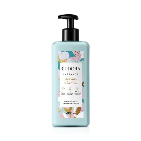 EUDORA INSTANCE HIDRATANTE CORPORAL ALGODAO E JASMIM 400ML