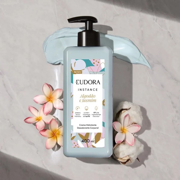 EUDORA INSTANCE HIDRATANTE CORPORAL ALGODAO E JASMIM 400ML