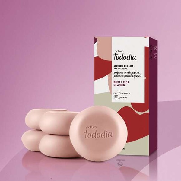 NATURA TODODIA SABONETE EM BARRA ROMA E FLOR DE AMORA C/5 90G